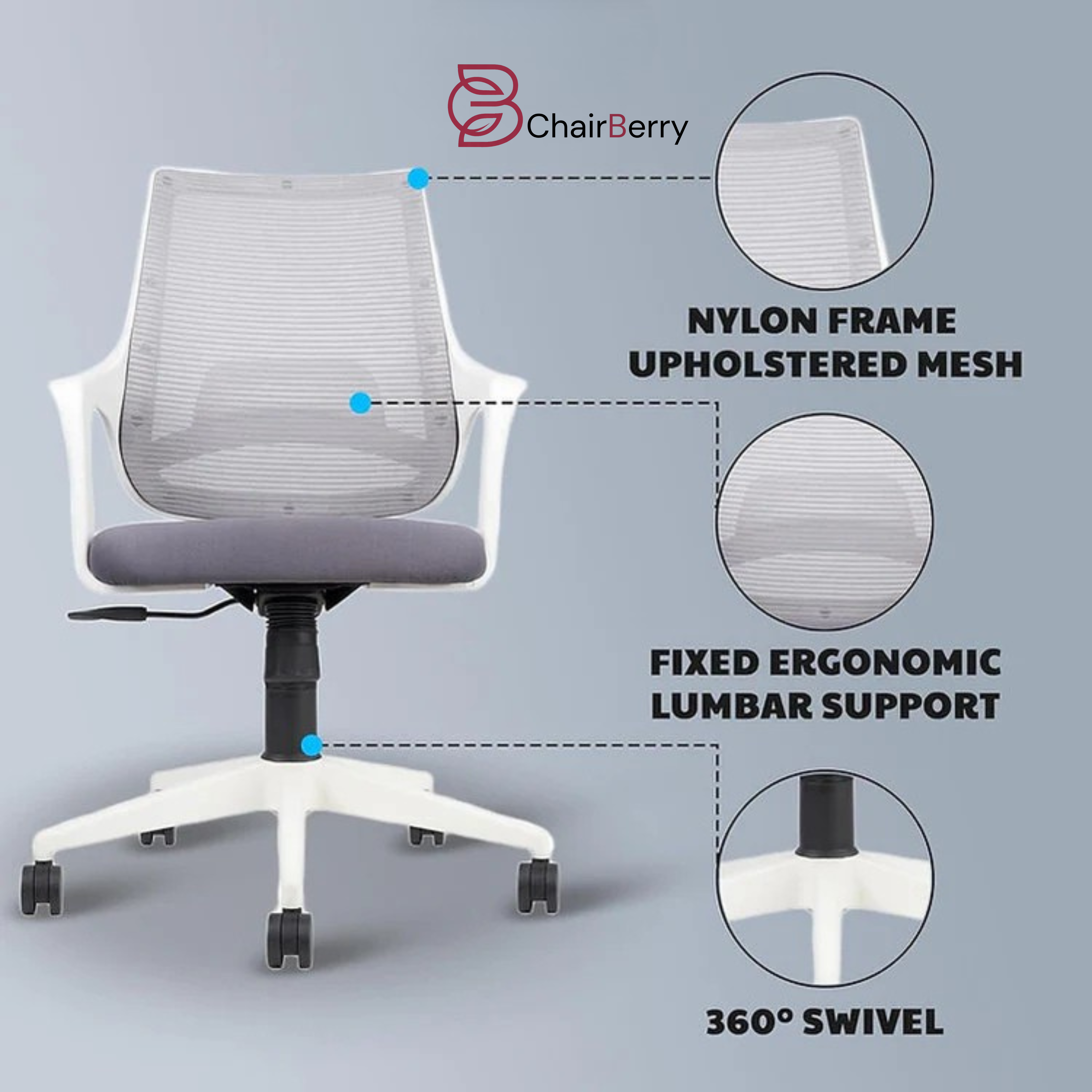 MB1002 Ergonomic Cushion Chair | Mid Back