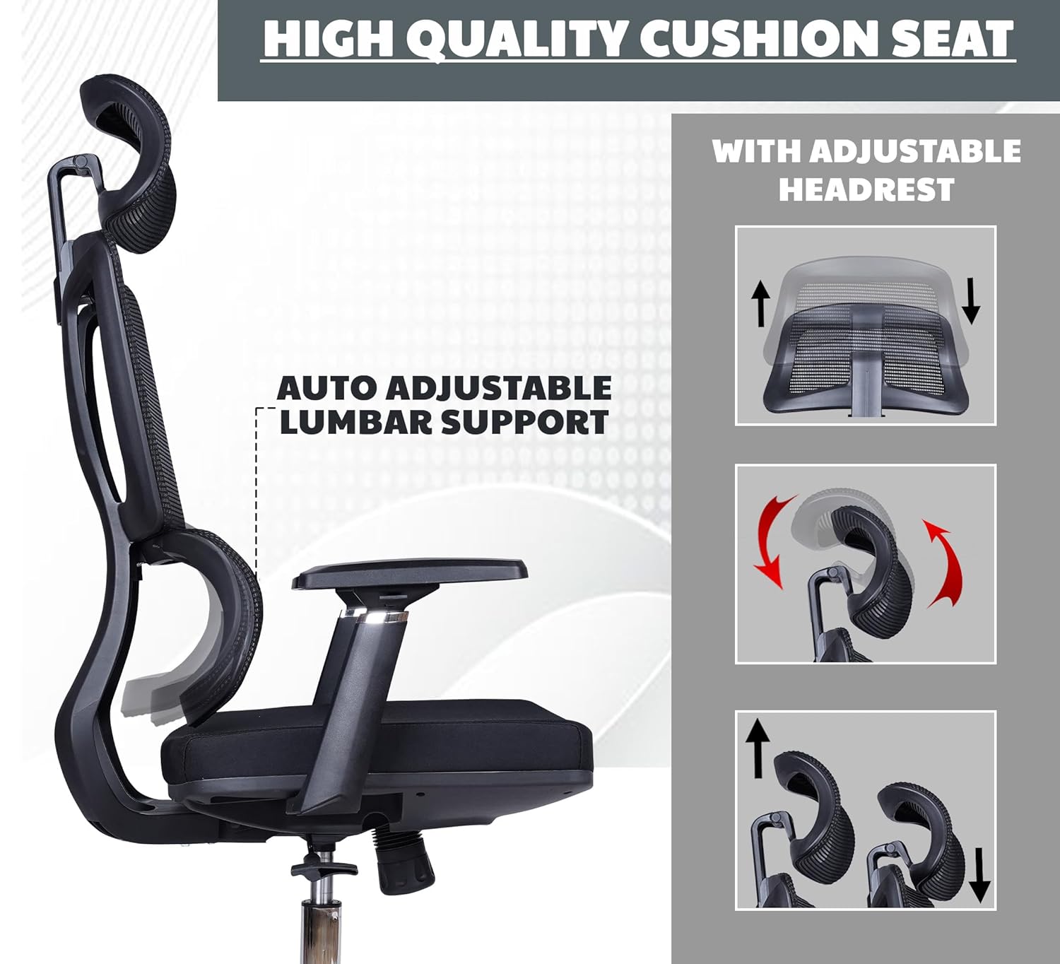 EP1001 Cushion Chair - Ergonomic Premium Mesh Office & Work Chair
