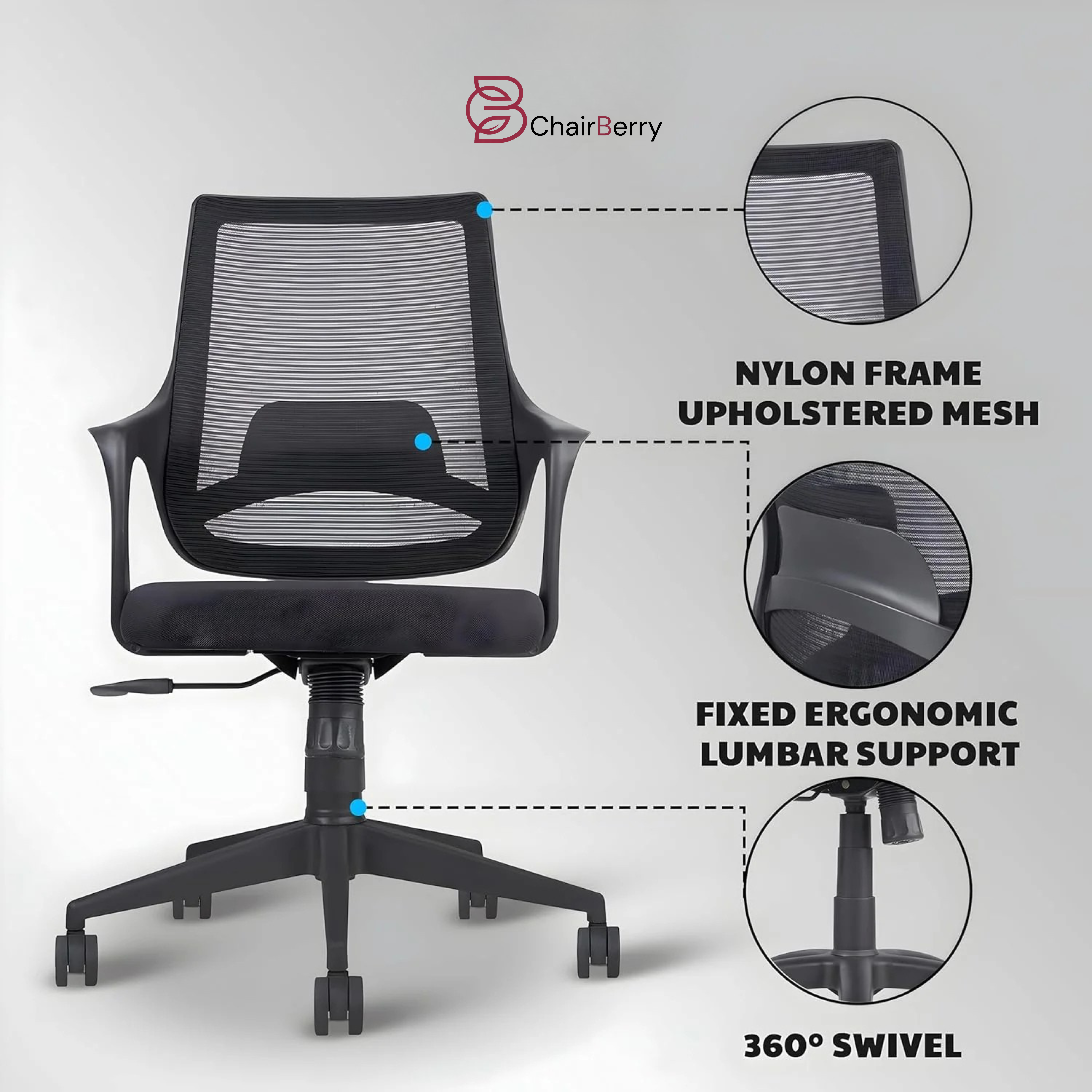MB1002 Ergonomic Cushion Chair | Mid Back