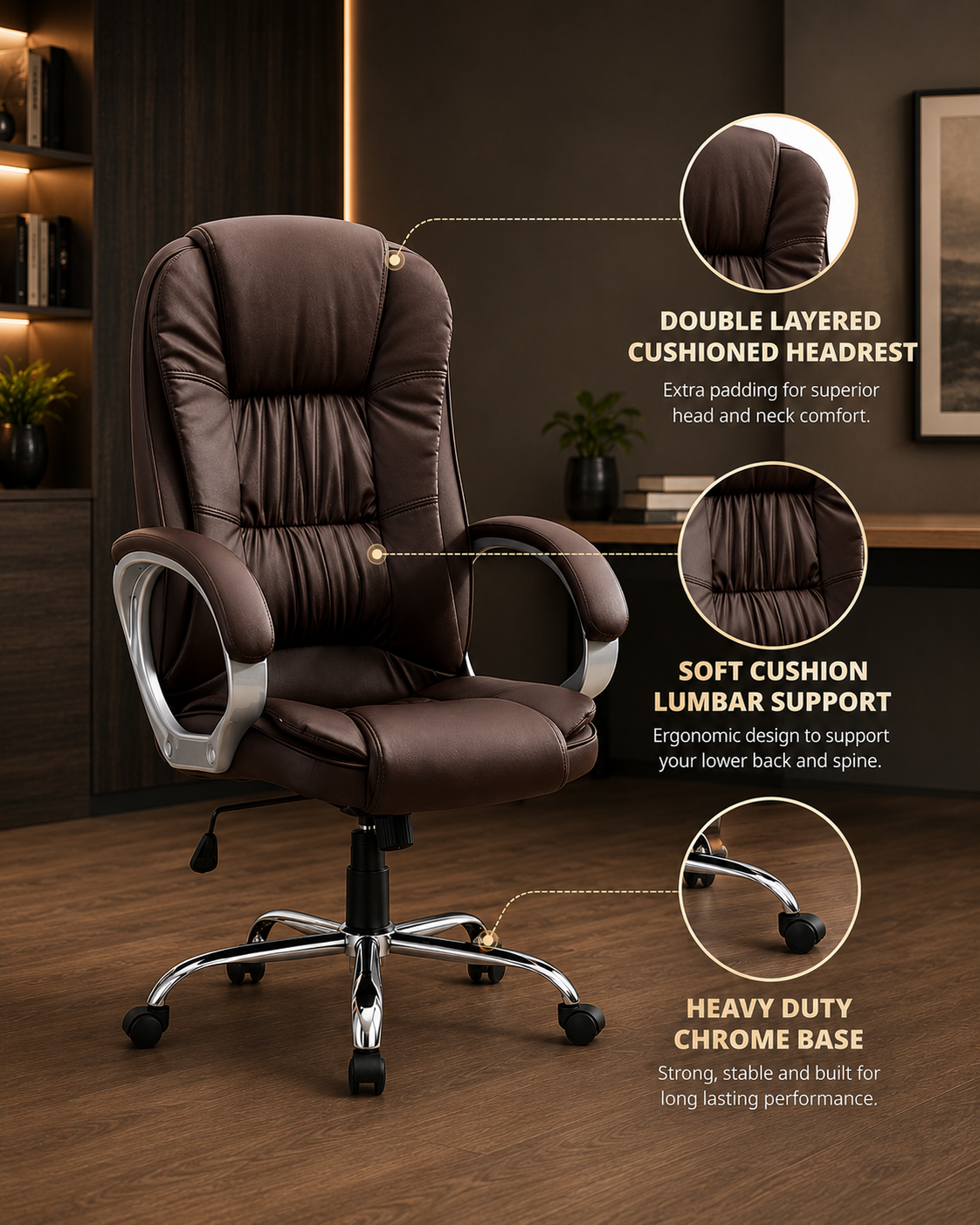 PE1005 Premium Leather Office Chair
