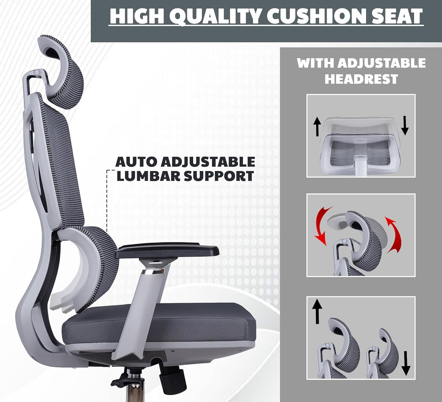 EP1001 Cushion Chair - Ergonomic Premium Mesh Office & Work Chair