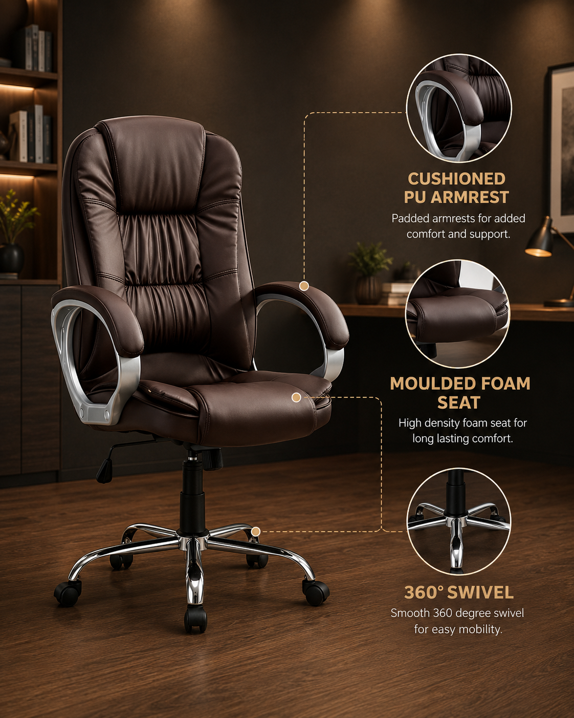 PE1005 Premium Leather Office Chair