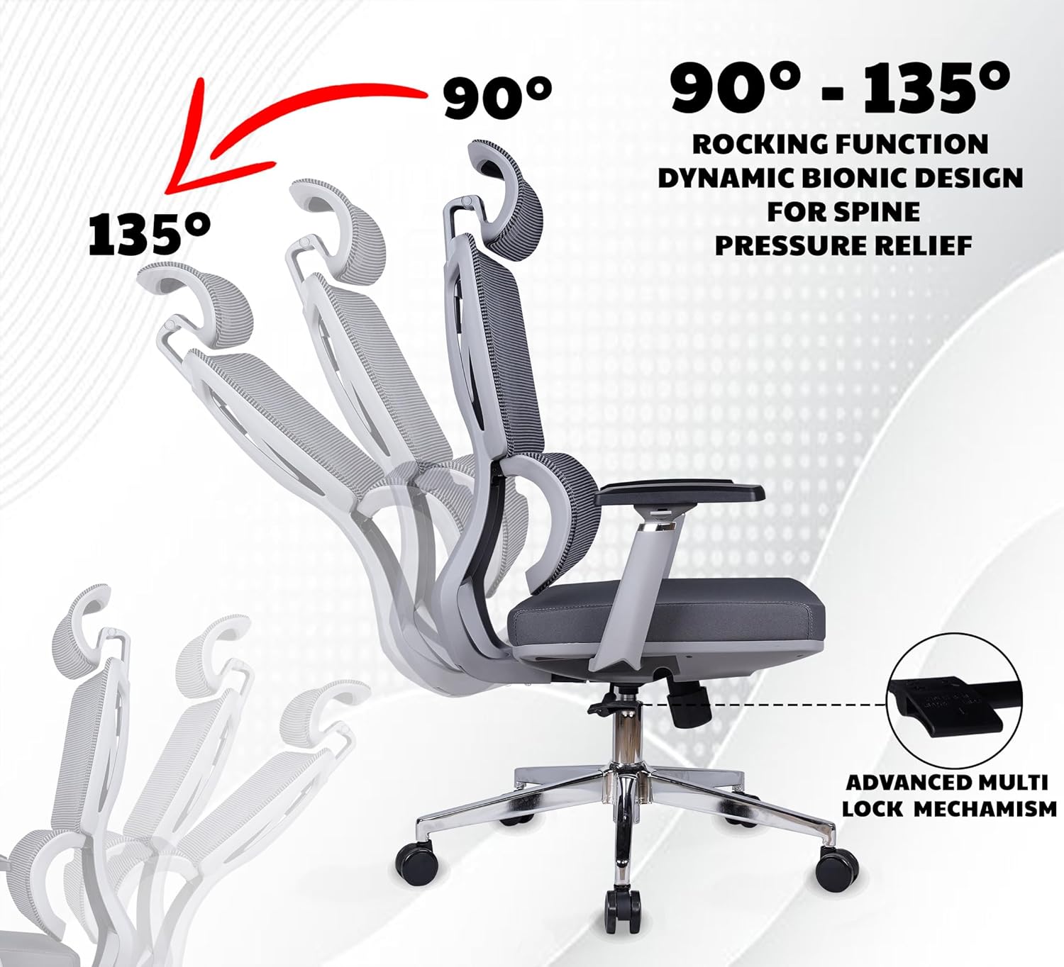 EP1001 Cushion Chair - Ergonomic Premium Mesh Office & Work Chair