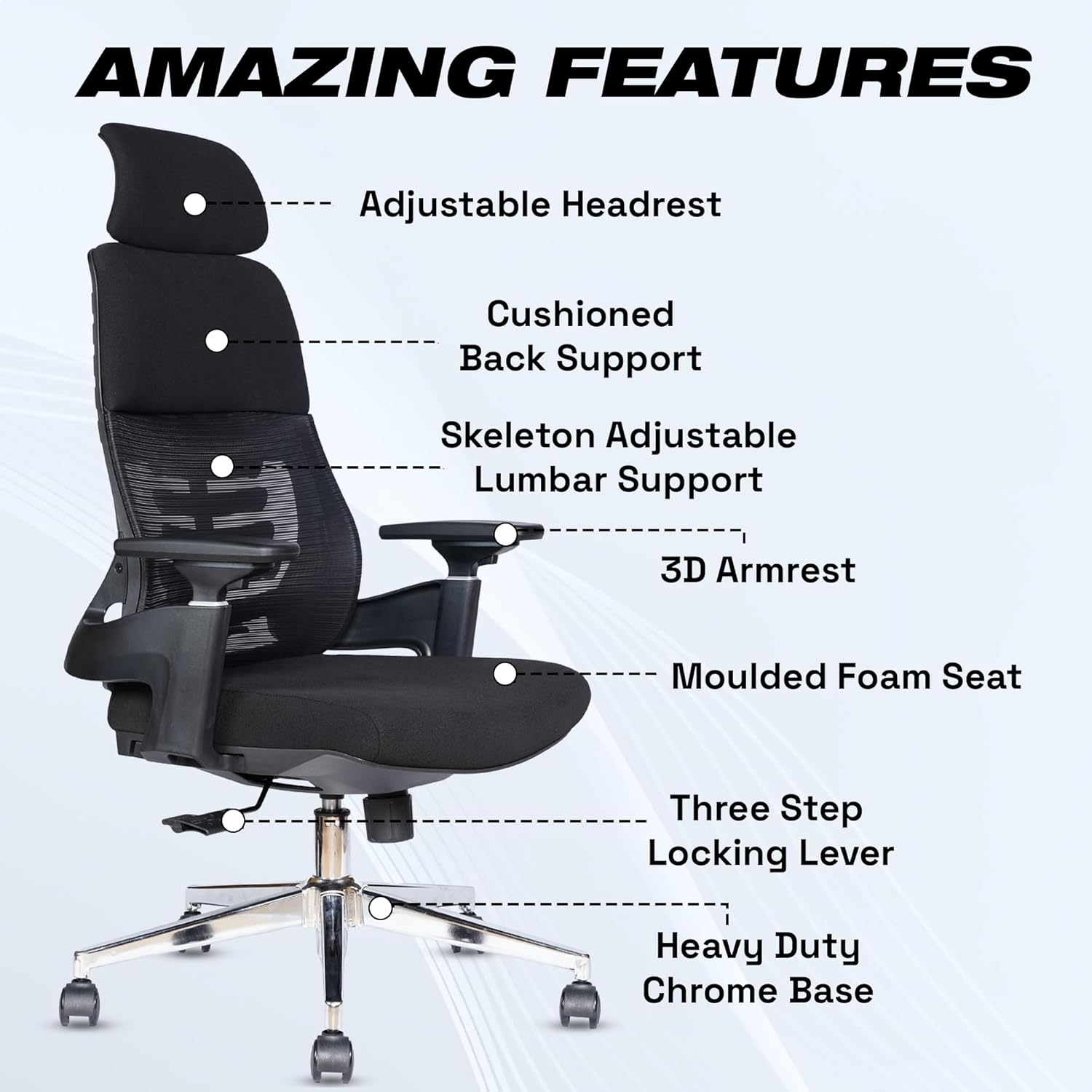 EP1011 Cushion Chair - Ergonomic Orthopaedic Premium Office & Work Chair