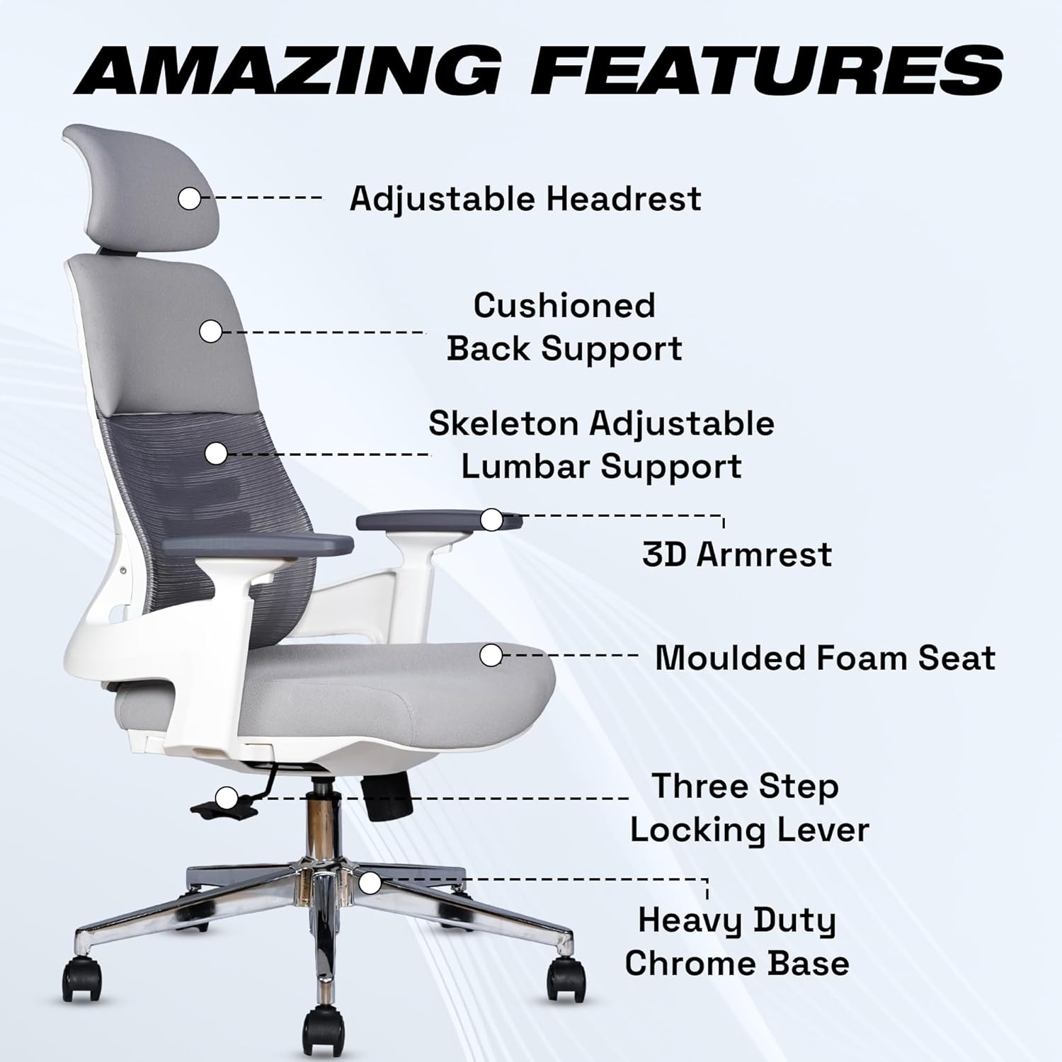 EP1011 Cushion Chair - Ergonomic Orthopaedic Premium Office & Work Chair