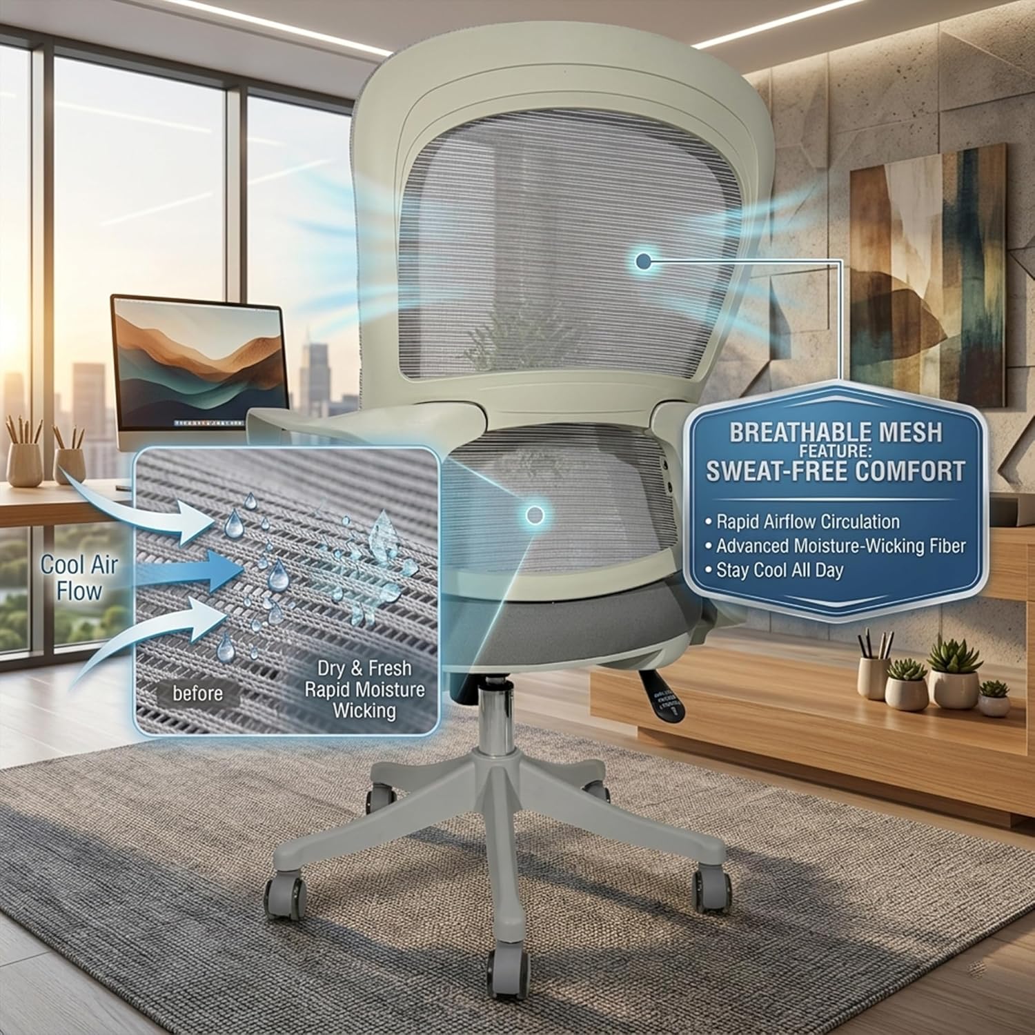 MB1005 Ergonomic Cushion Chair | Mid Back