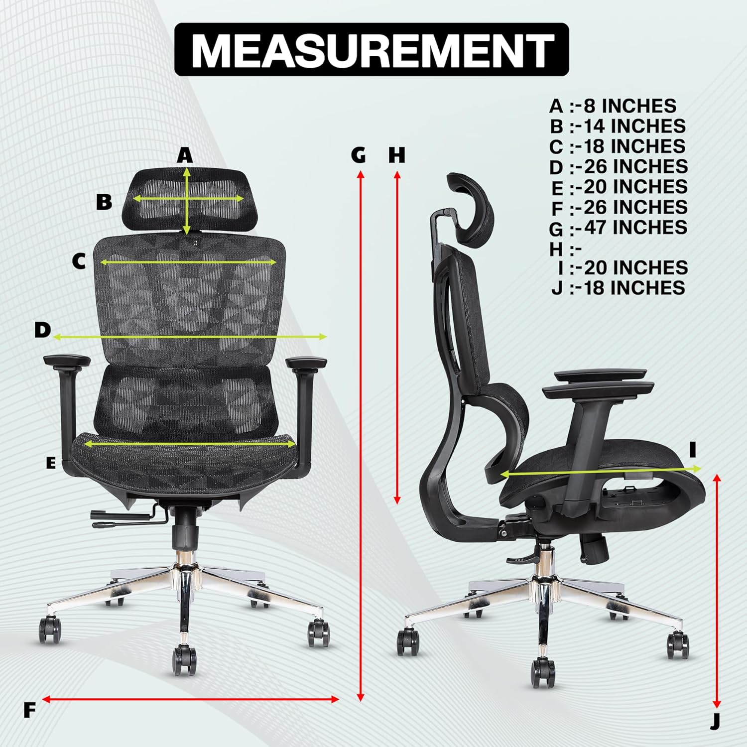 EP1001 Mesh Chair - Ergonomic Premium Mesh Office & Work Chair