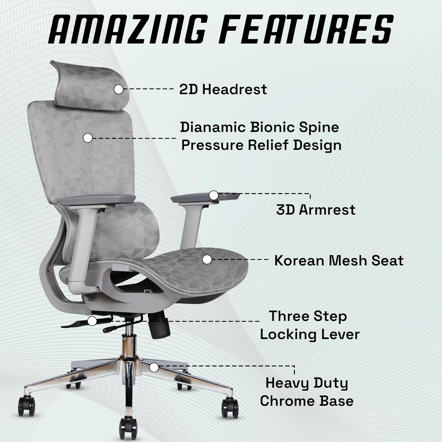 EP1001 Mesh Chair - Ergonomic Premium Mesh Office & Work Chair