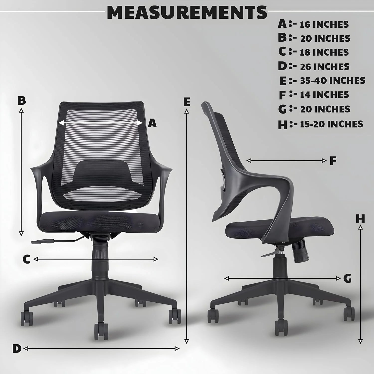 MB1002 Ergonomic Cushion Chair | Mid Back
