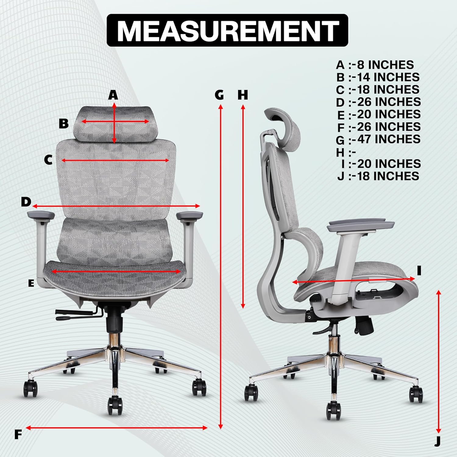 EP1001 Mesh Chair - Ergonomic Premium Mesh Office & Work Chair