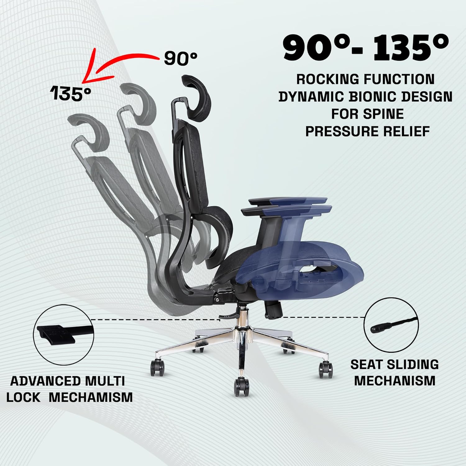 EP1001 Mesh Chair - Ergonomic Premium Mesh Office & Work Chair