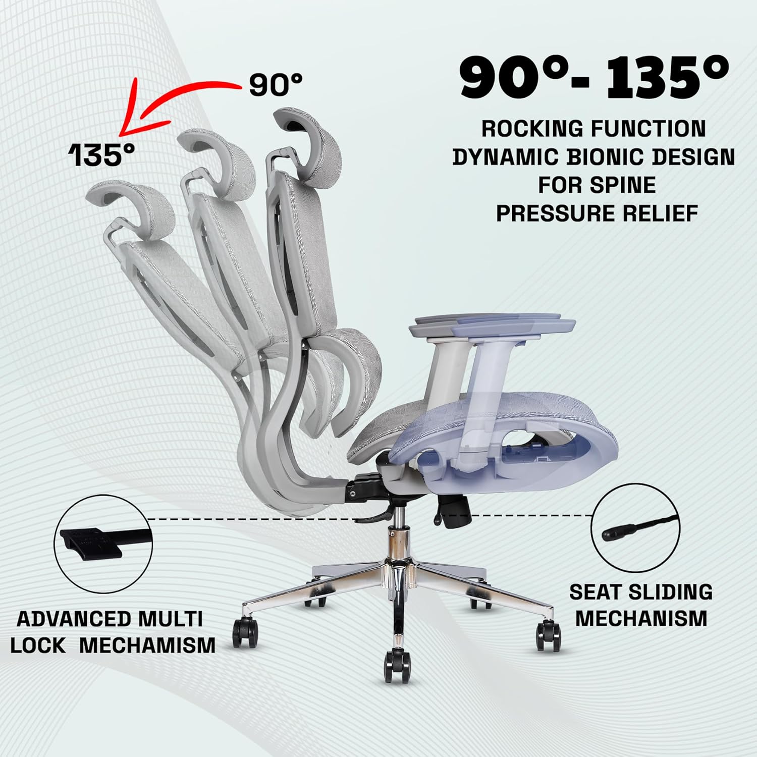 EP1001 Mesh Chair - Ergonomic Premium Mesh Office & Work Chair