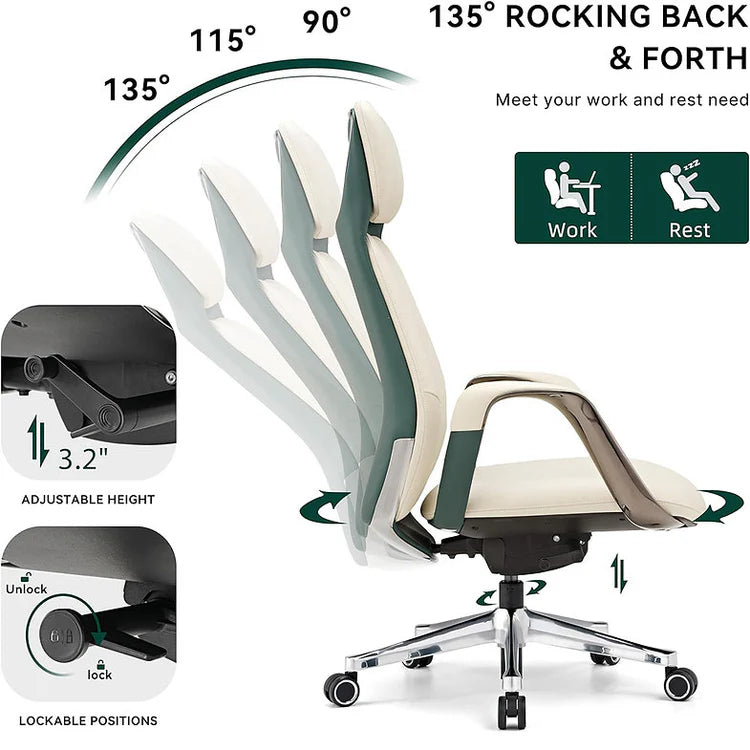 LS1009 Premium Leather Chair | High-Back