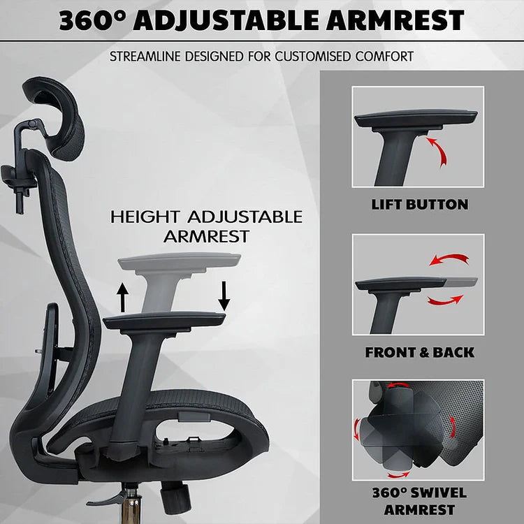 EP1015 Cushion Chair - Ergonomic Mesh Premium Office & Work Chair