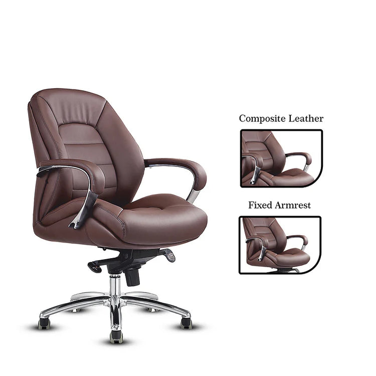 LS1005 Premium Leather Chair | Mid-Back