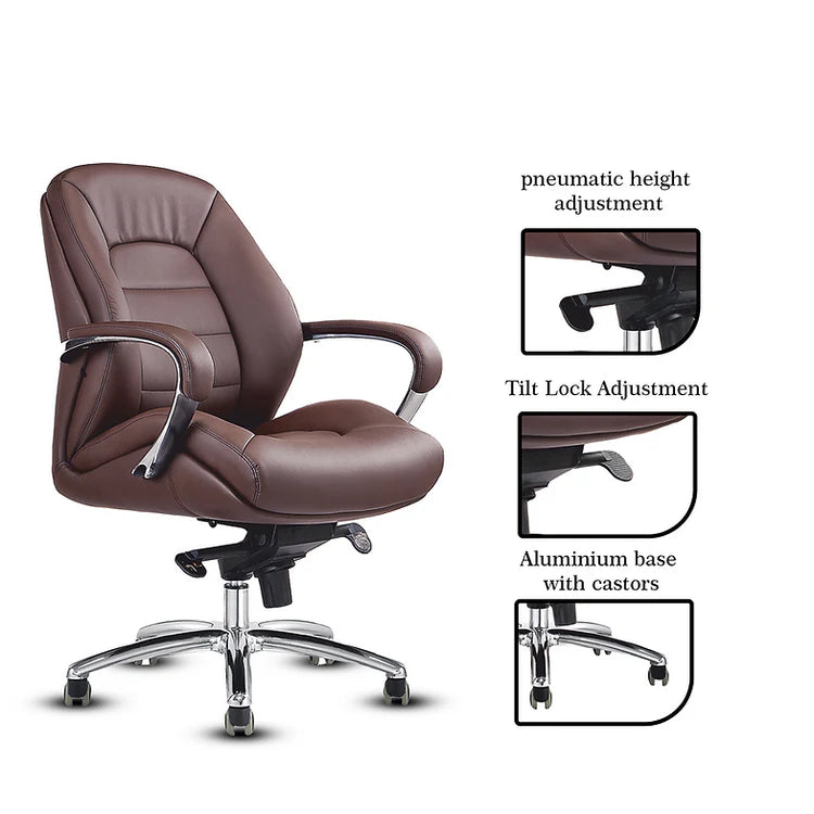 LS1005 Premium Leather Chair | Mid-Back