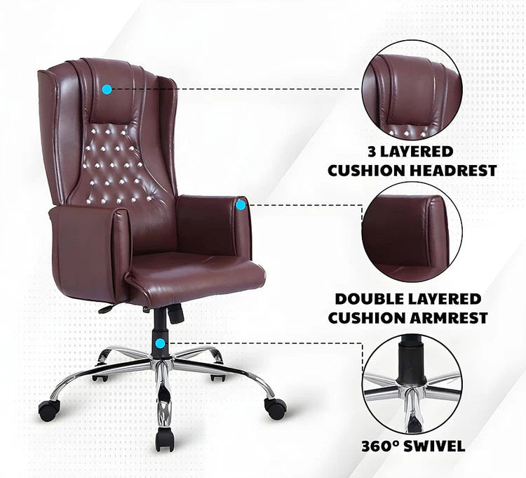 LS1014 Premium Leather Chair | High-Back