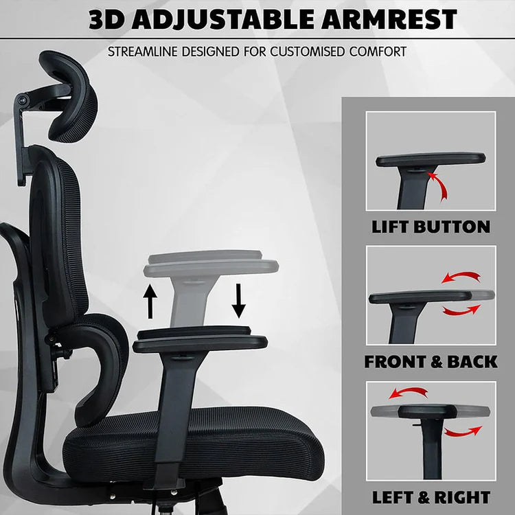 EP1002 Cushion Chair - Ergonomic Premium Mesh Office & Work Chair