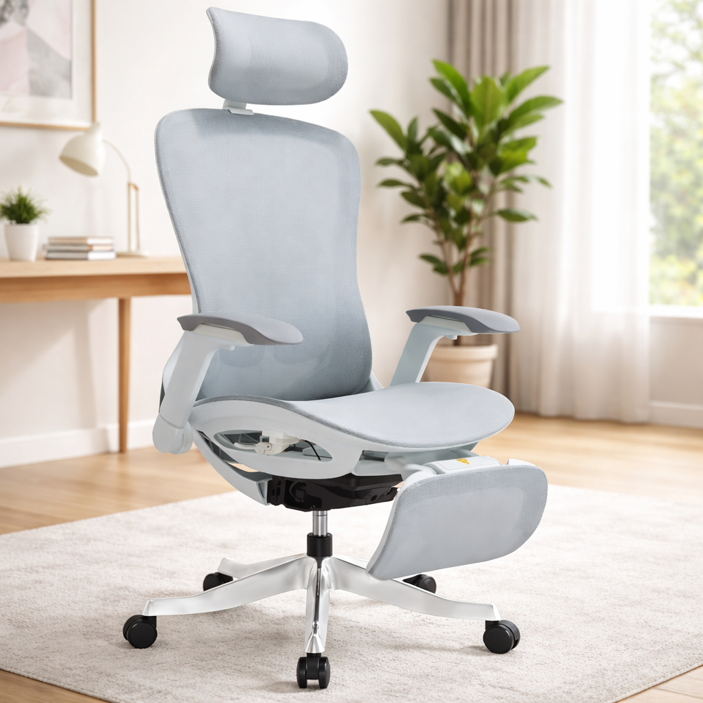 RF1001 Mesh Ergonomic Chair with Footrest | High Back