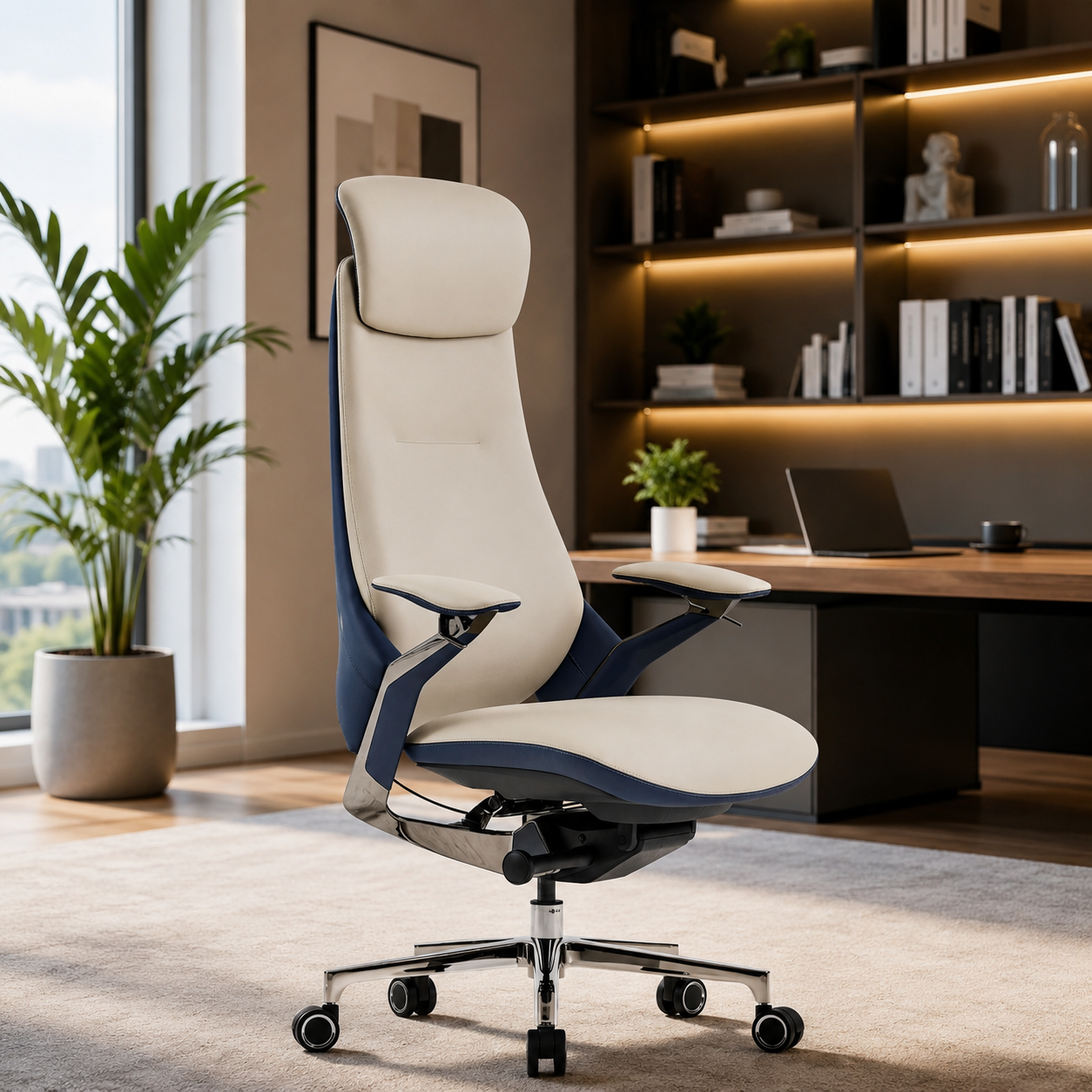 LS1014 Premium Leather Chair | High-Back