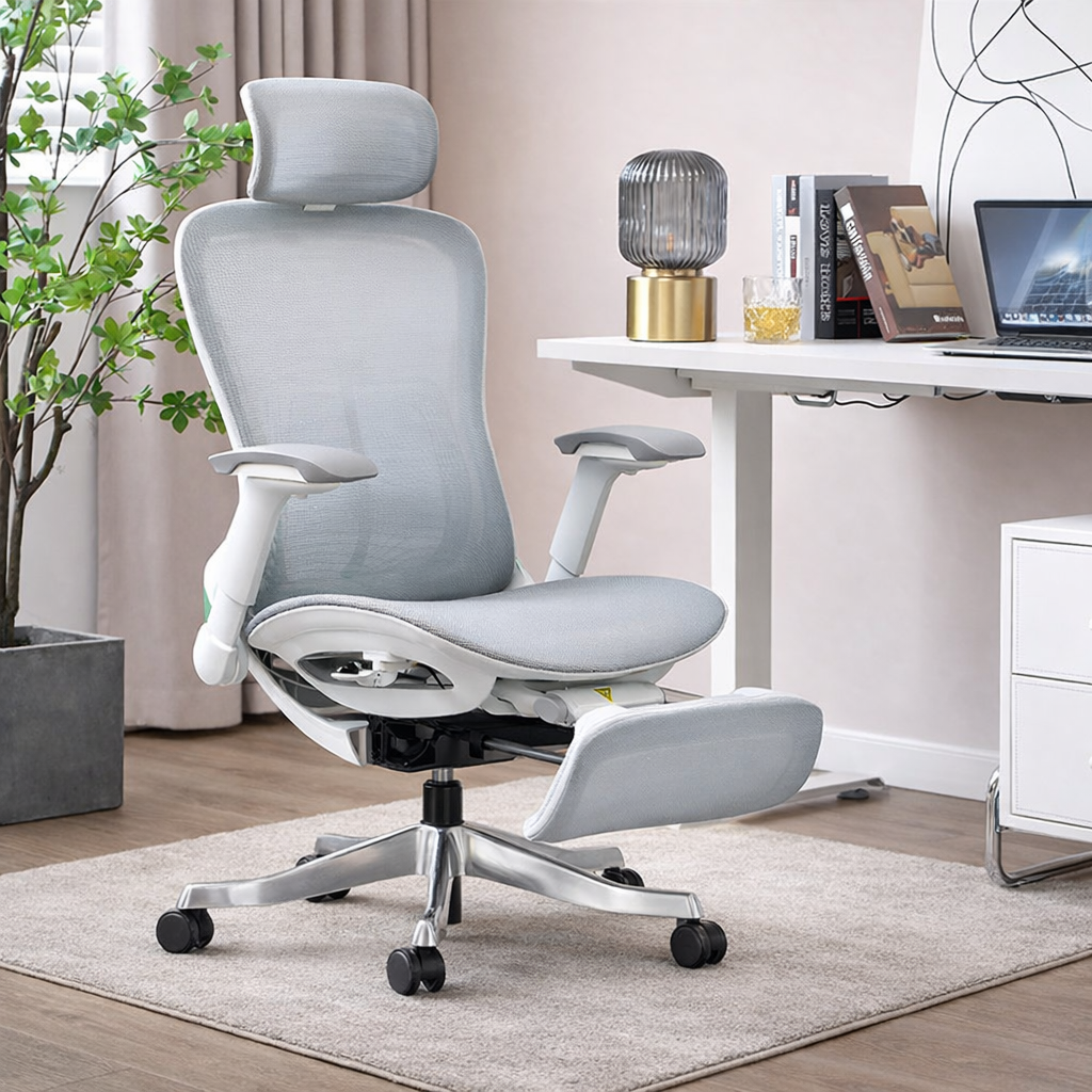 RF1001 Mesh Ergonomic Chair with Footrest | High Back