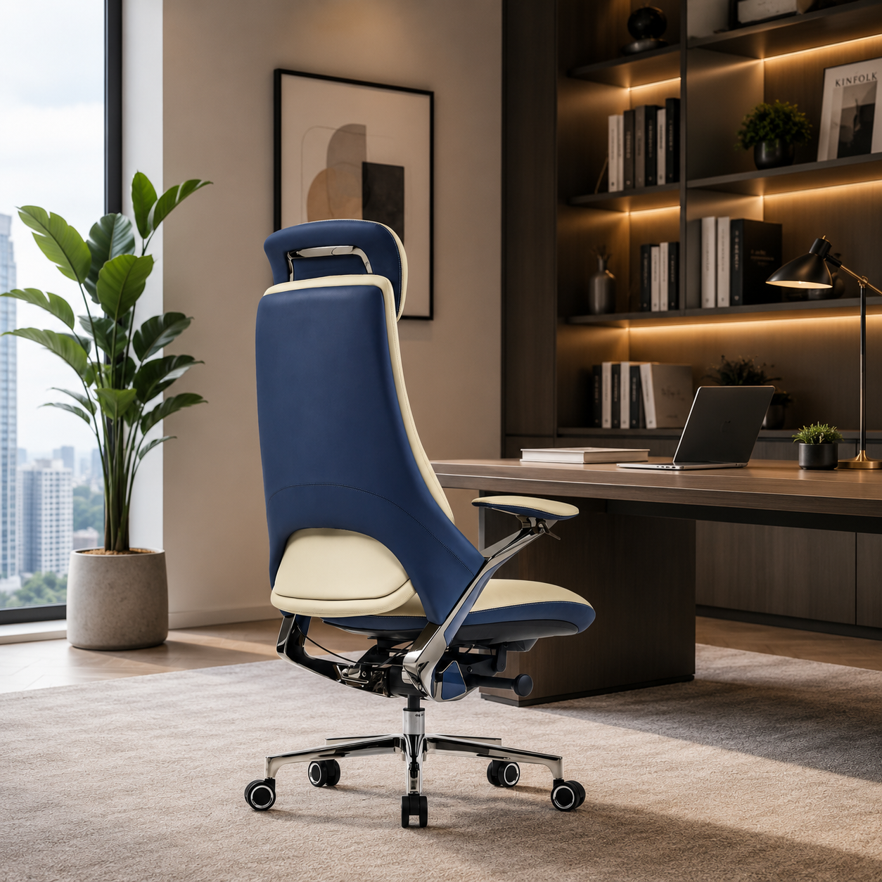 LS1014 Premium Leather Chair | High-Back