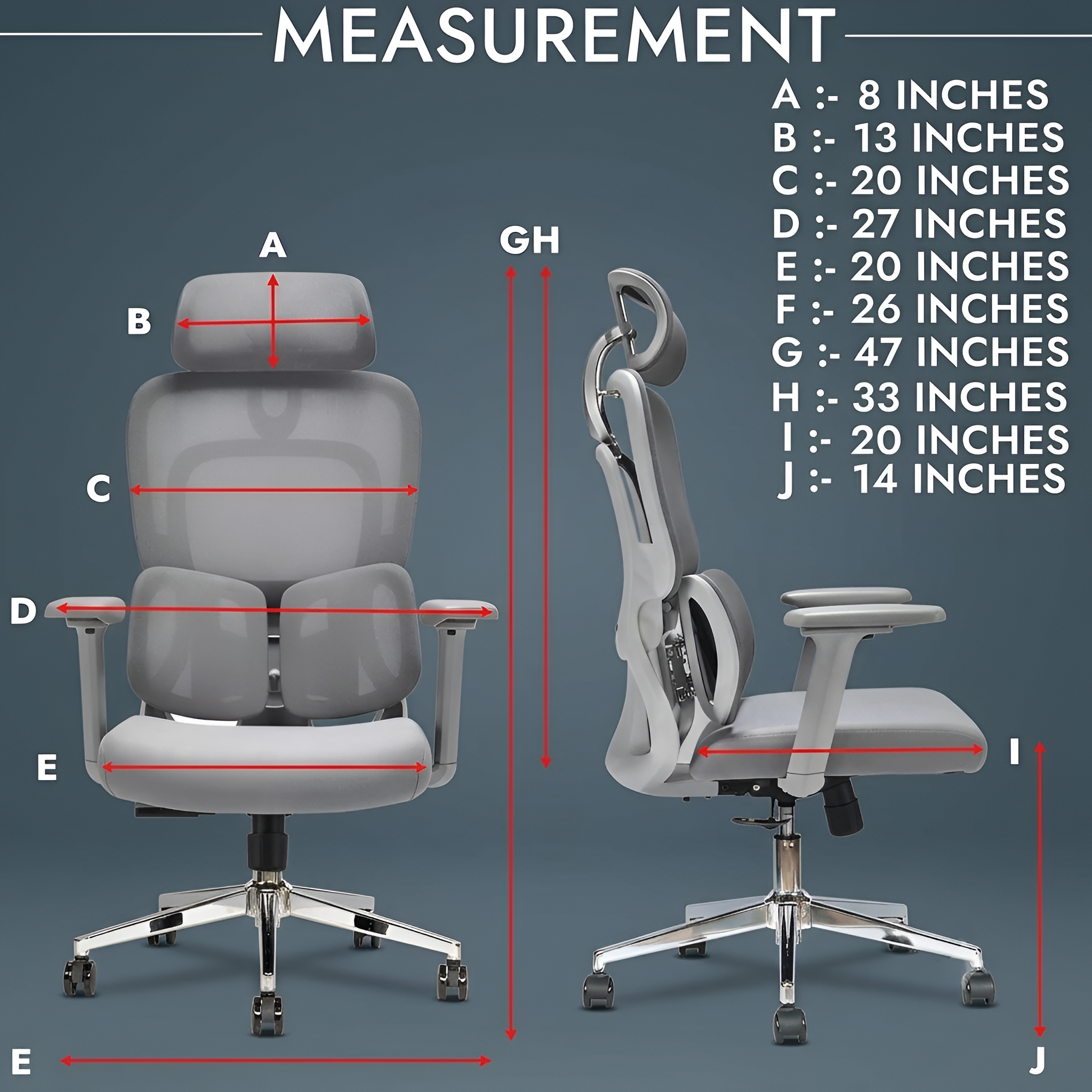 EP1007 Cushion Chair - Ergonomic Orthopedic Premium Office & Work Chair