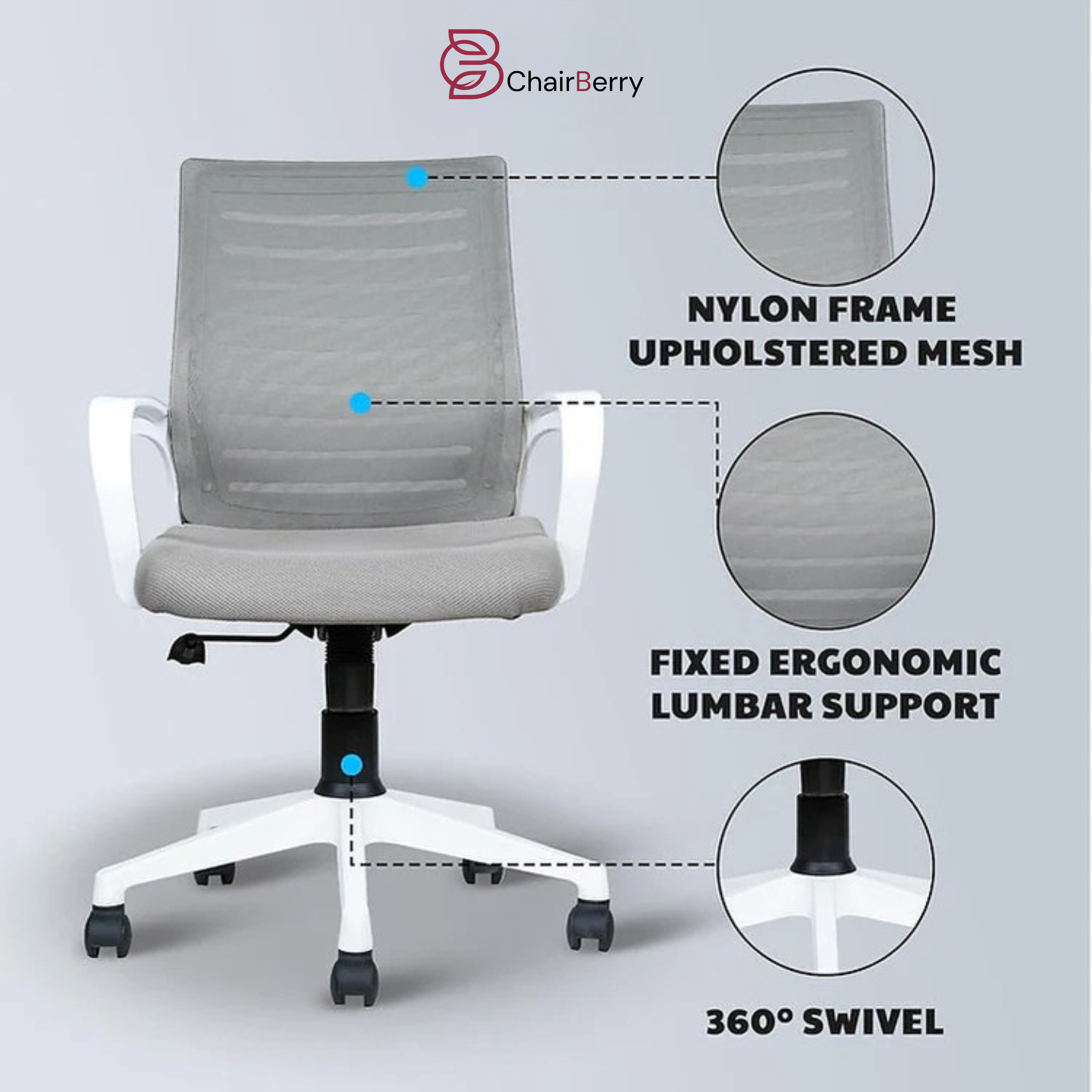 MB1001 Ergonomic Cushion Chair | Mid Back