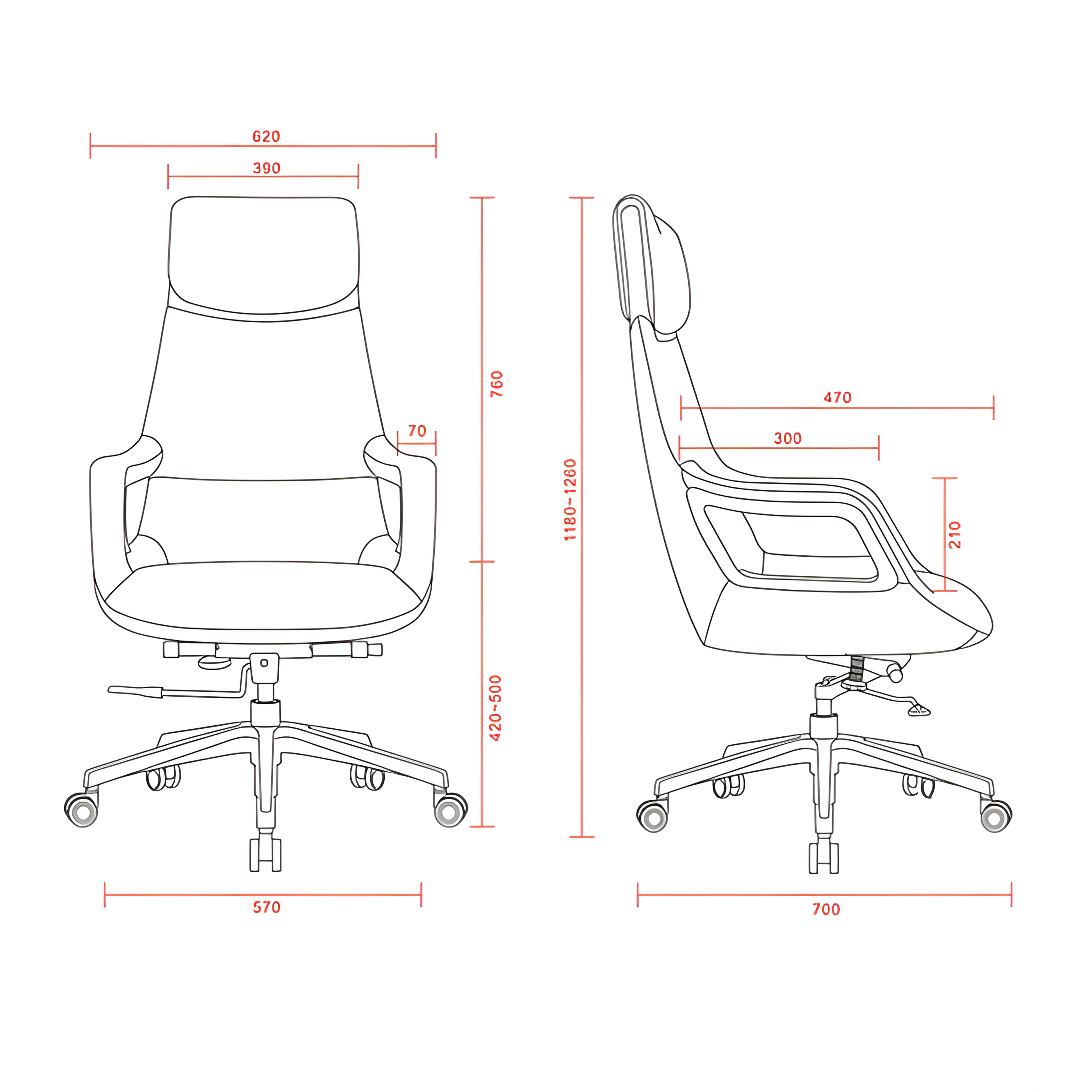 LS1002 Premium Leather Chair | High-Back